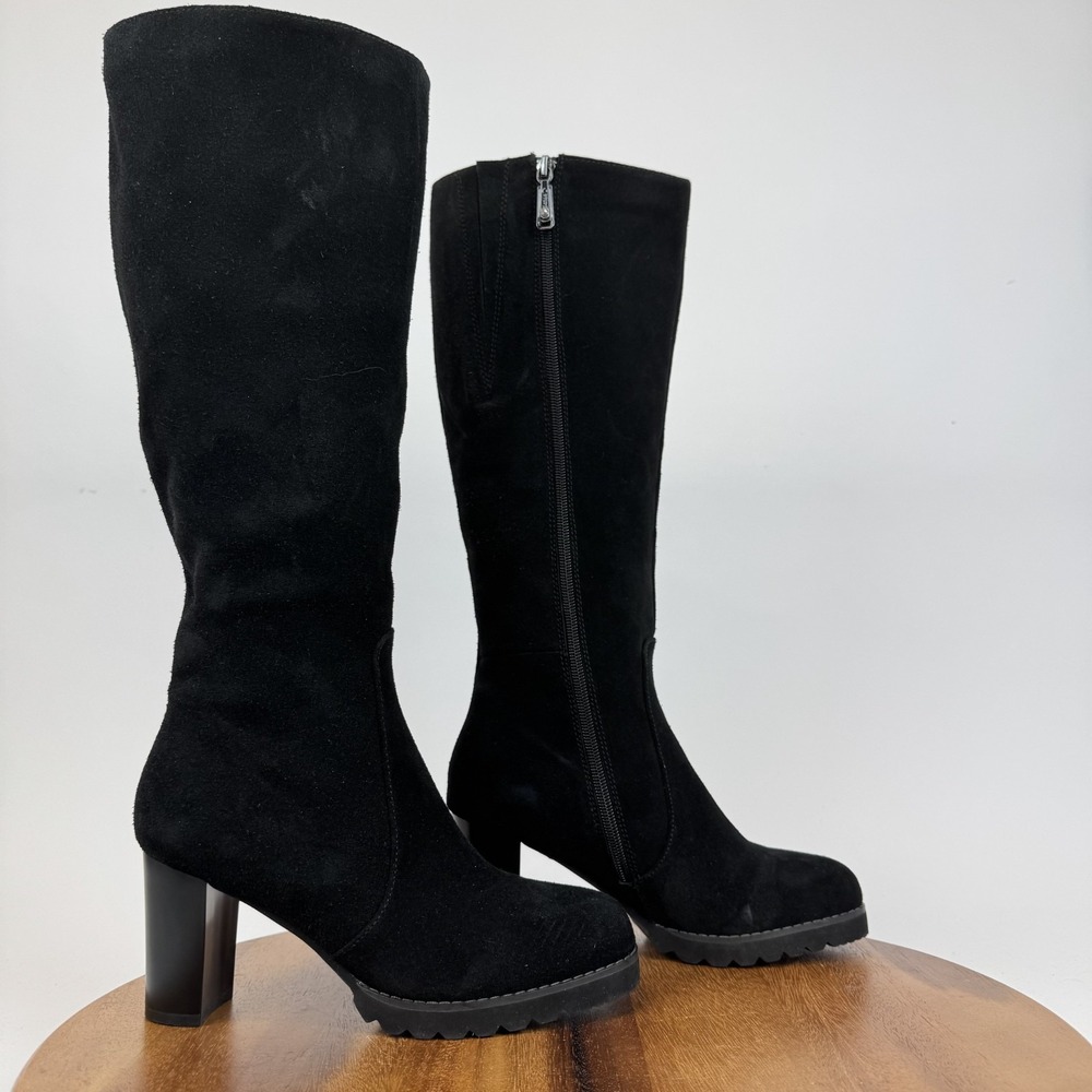 New Womens Blondo Randa Black Suede Lined Waterproof Riding Boots Size 6.5 M